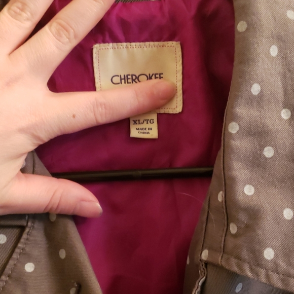 🤯3/$12 Cherokee Gray Polkadot Coat Size XL - Picture 4 of 6